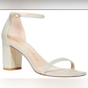 Silver Glitter Stuart Weitzman Amelia Sandal